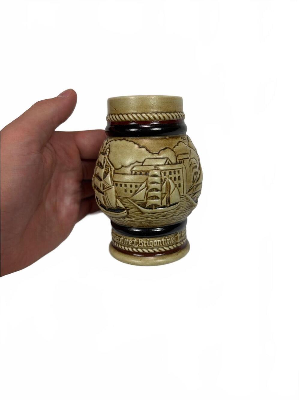 Vintage Avon 1982 Tall Ships Mini Beer Stein Sailing Nautical Ceramic Brazil